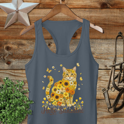 Hello Sunshine Cat Racerback Tank