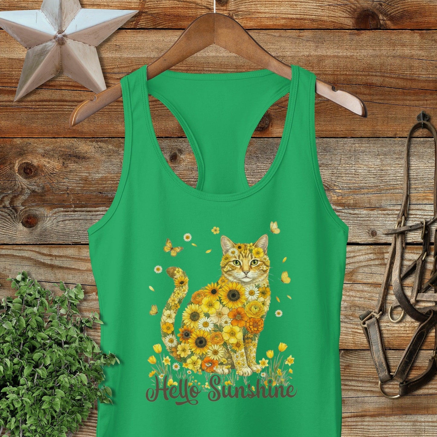 Hello Sunshine Cat Racerback Tank