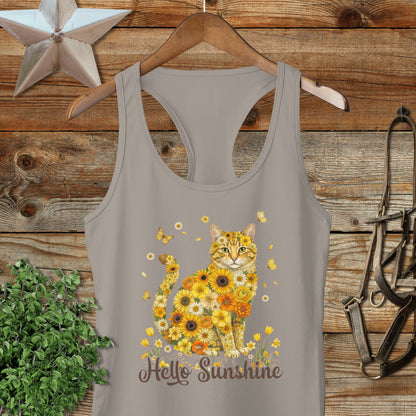 Hello Sunshine Cat Racerback Tank