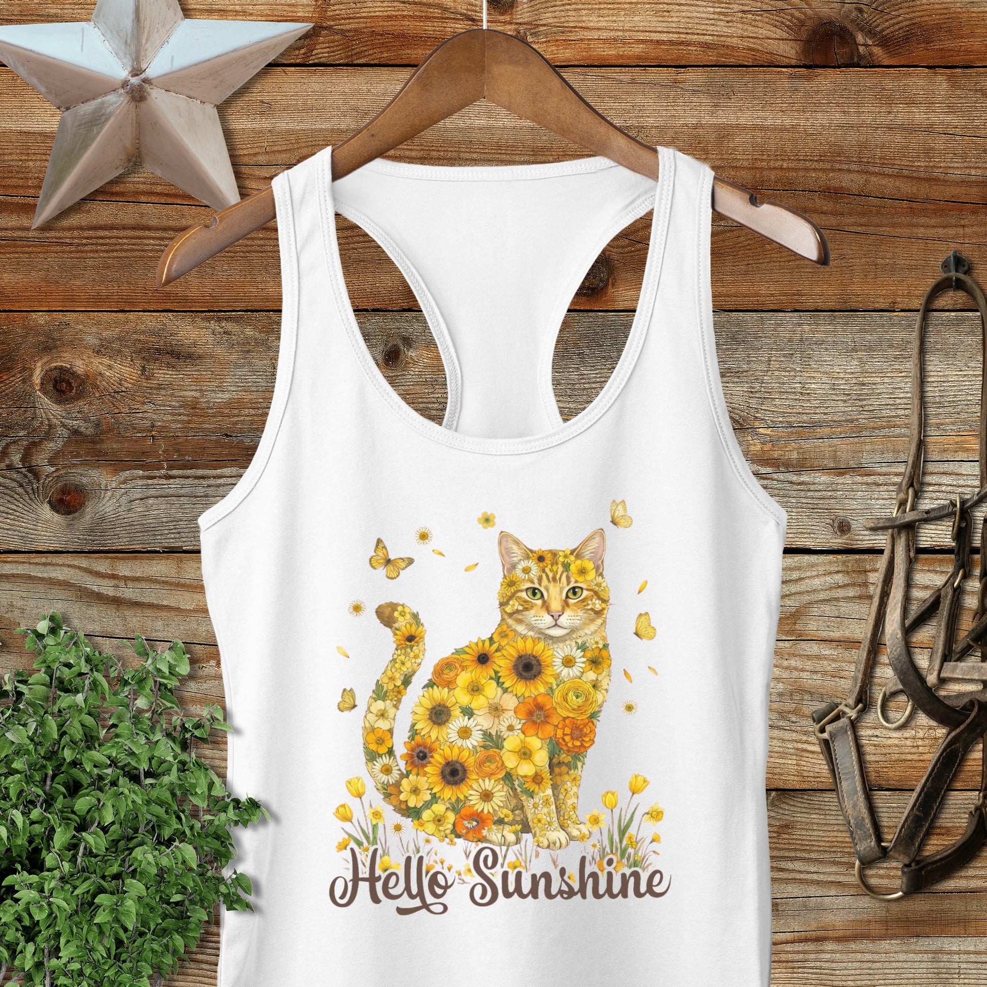 Hello Sunshine Cat Racerback Tank