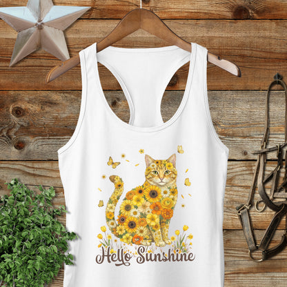 Hello Sunshine Cat Racerback Tank