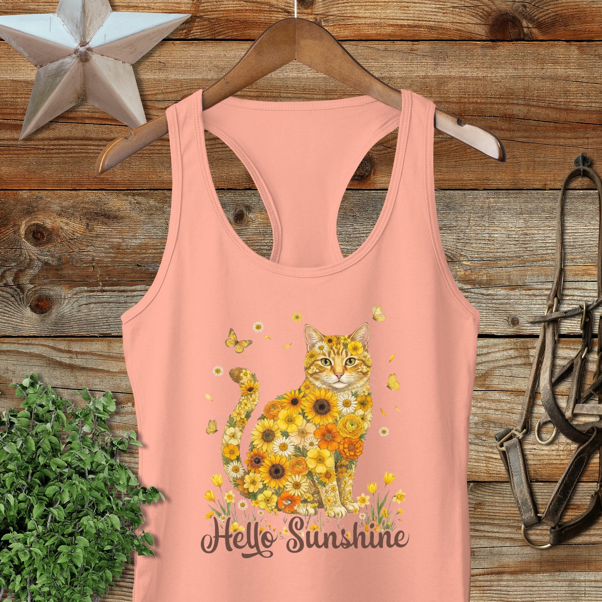 Hello Sunshine Cat Racerback Tank