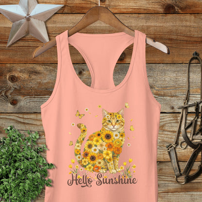 Hello Sunshine Cat Racerback Tank