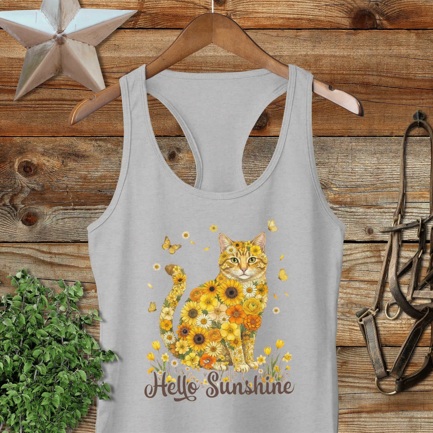 Hello Sunshine Cat Racerback Tank