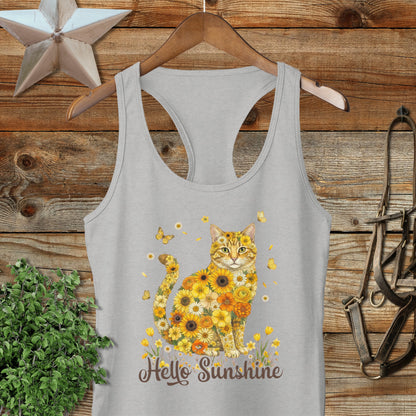 Hello Sunshine Cat Racerback Tank
