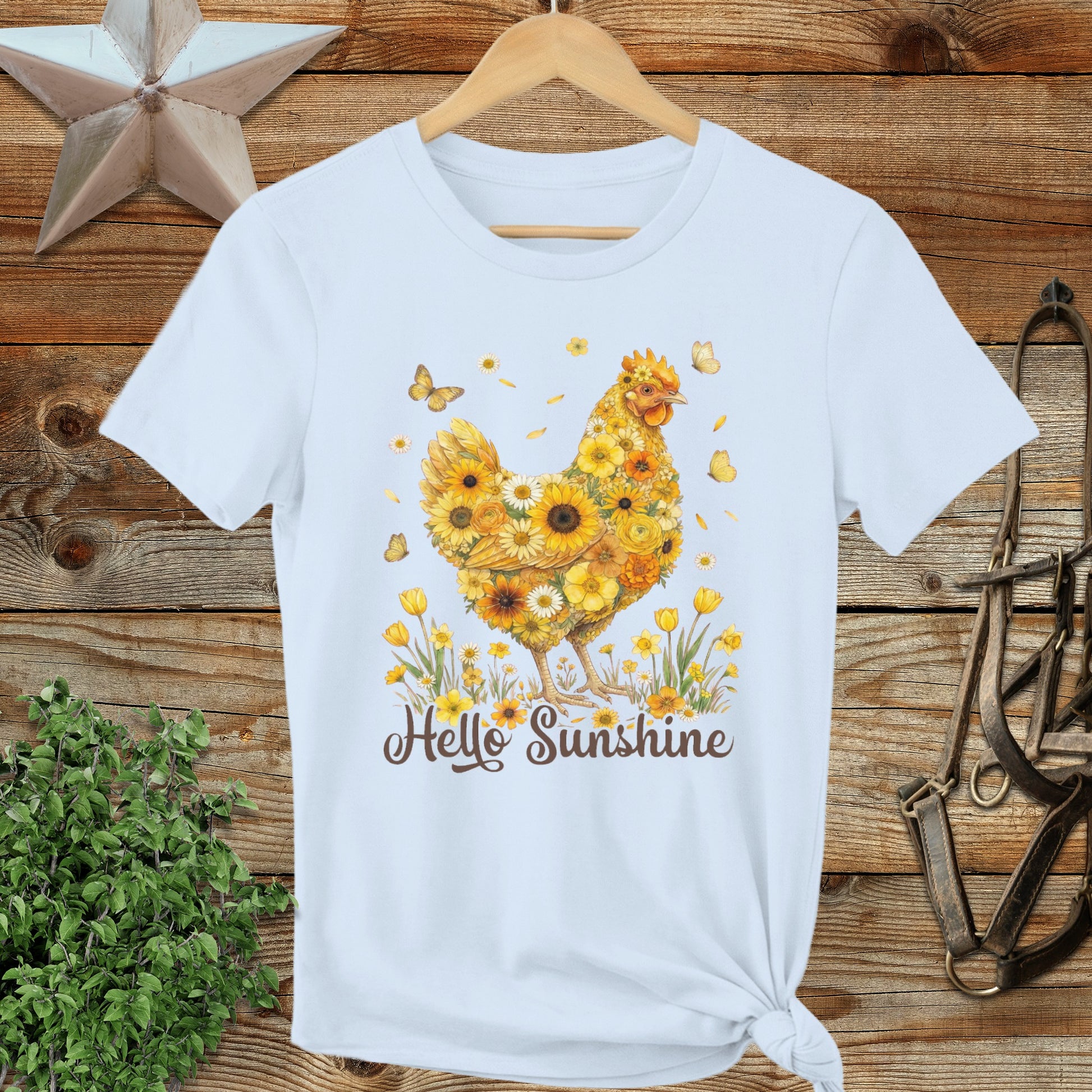 Hello Sunshine Chicken Ladies Tee