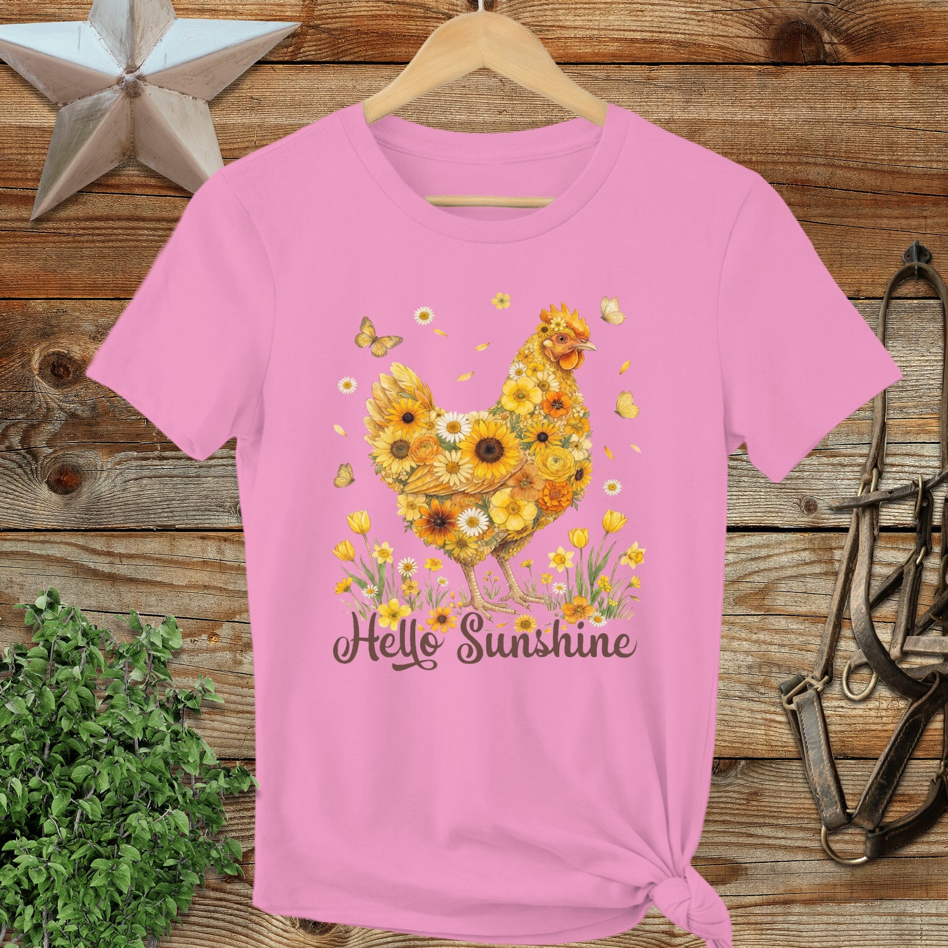 Hello Sunshine Chicken Ladies Tee