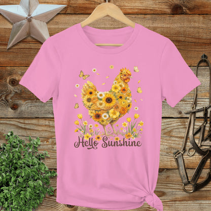 Hello Sunshine Chicken Ladies Tee