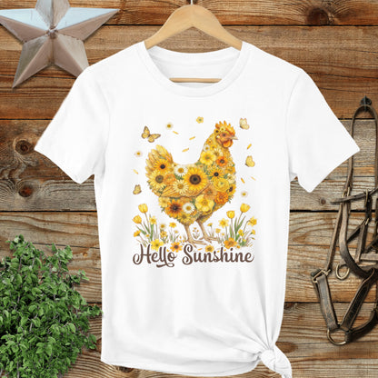 Hello Sunshine Chicken Ladies Tee