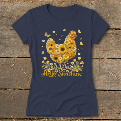 Hello Sunshine Chicken Ladies Tee
