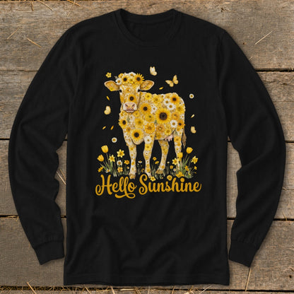 Hello Sunshine Cow Long Sleeve Tee