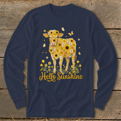 Hello Sunshine Cow Long Sleeve Tee