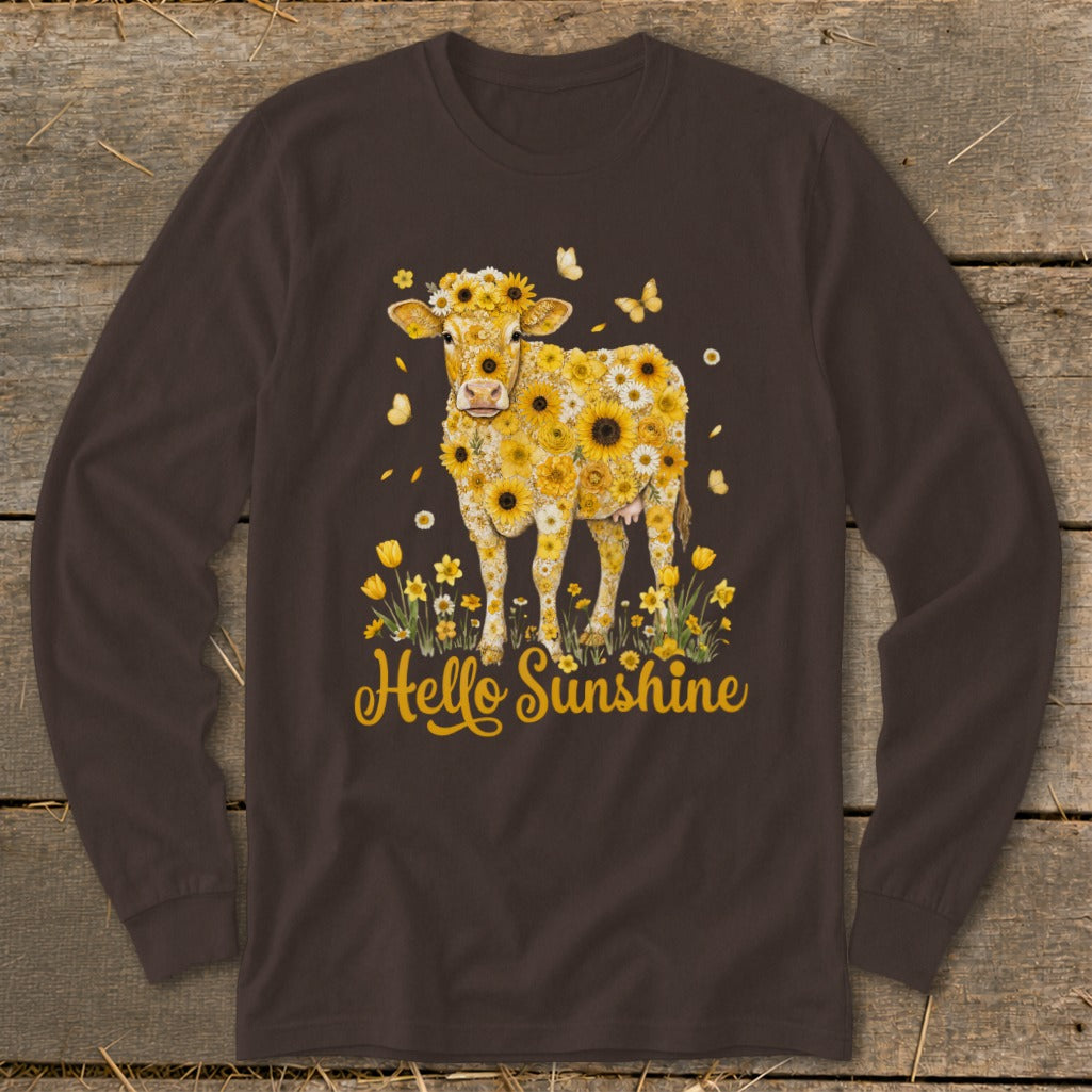 Hello Sunshine Cow Long Sleeve Tee