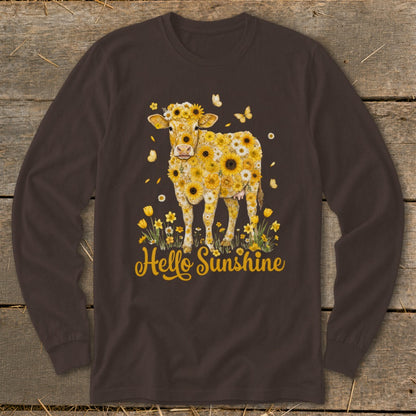 Hello Sunshine Cow Long Sleeve Tee