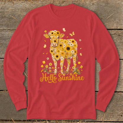 Hello Sunshine Cow Long Sleeve Tee