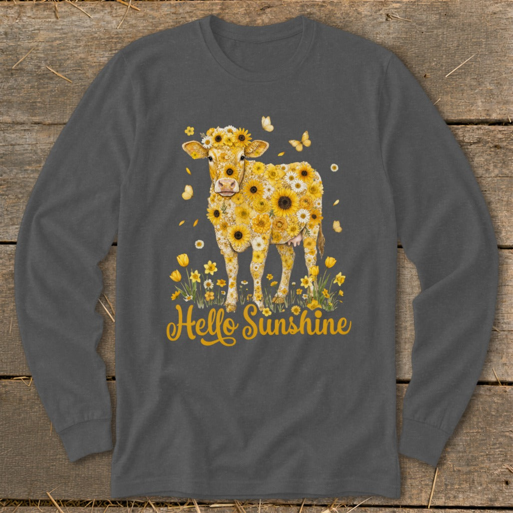 Hello Sunshine Cow Long Sleeve Tee
