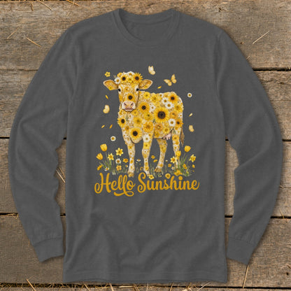 Hello Sunshine Cow Long Sleeve Tee