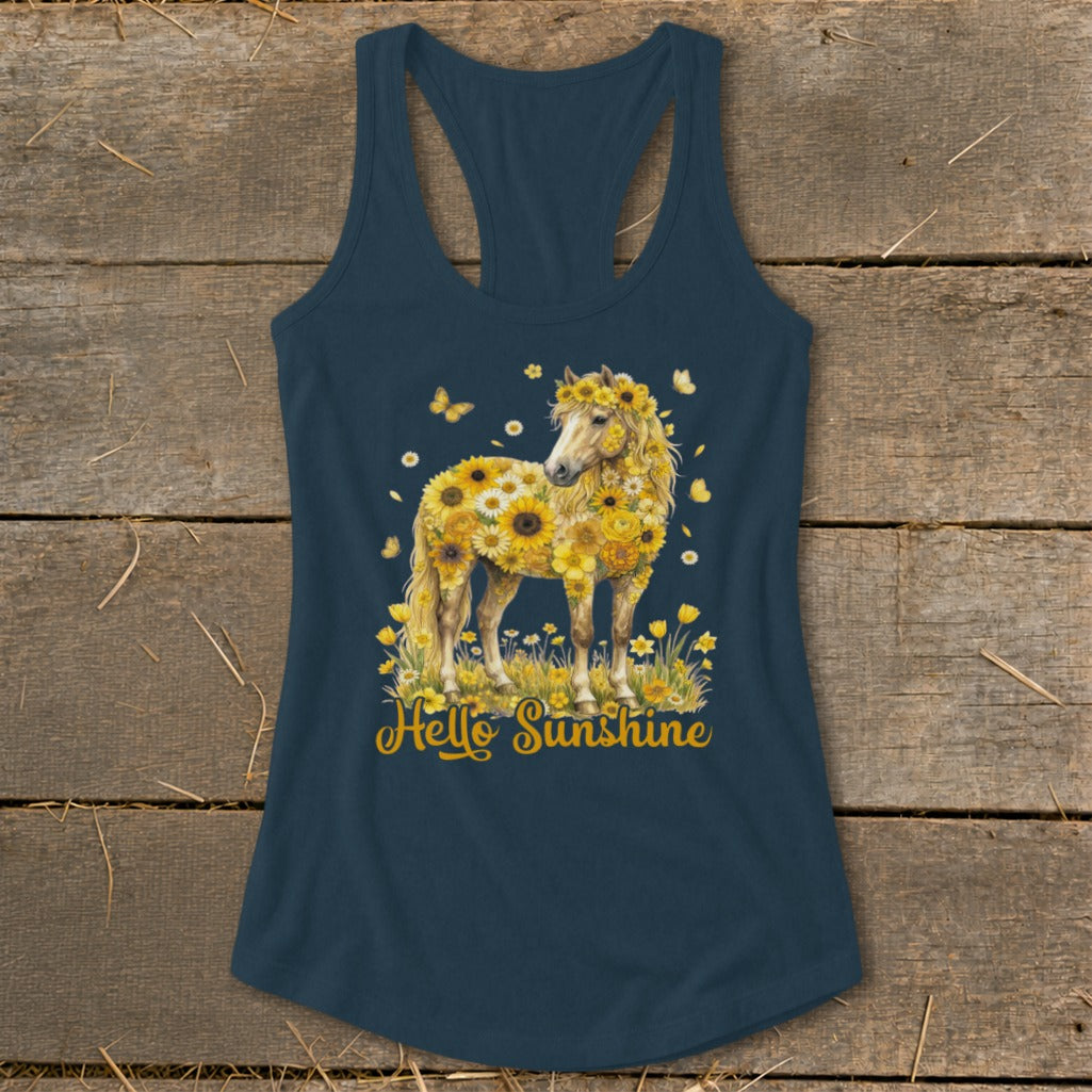 Hello Sunshine Horse Racerback Tank