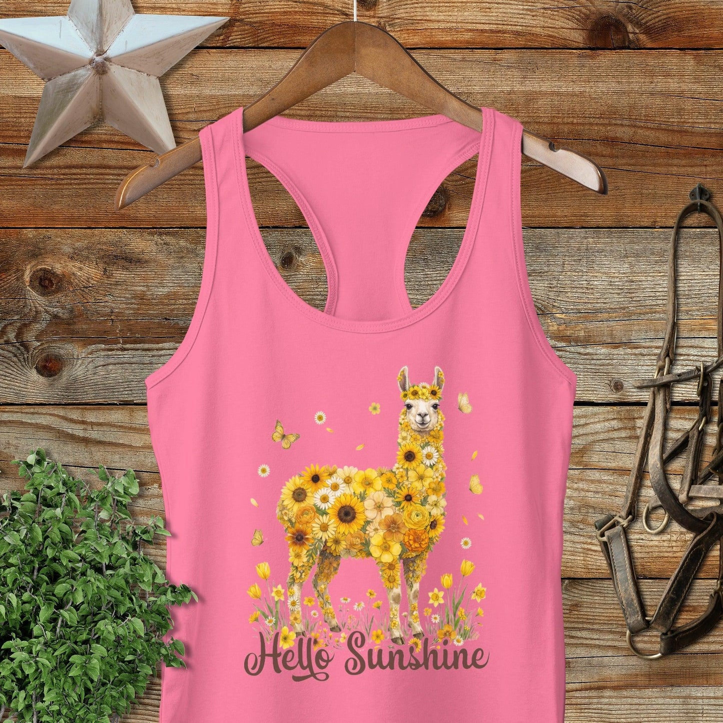 Hello Sunshine Llama Racerback Tank