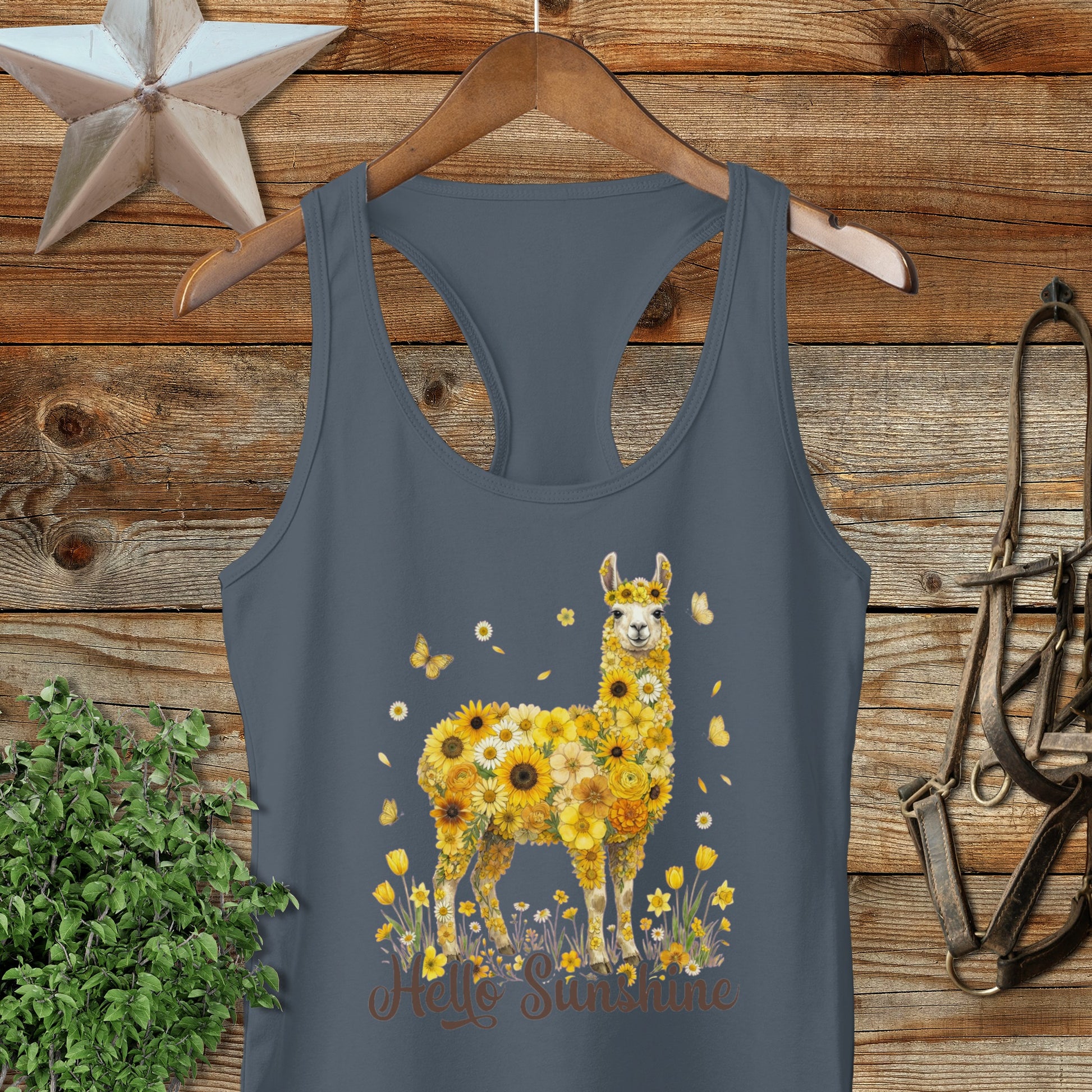 Hello Sunshine Llama Racerback Tank