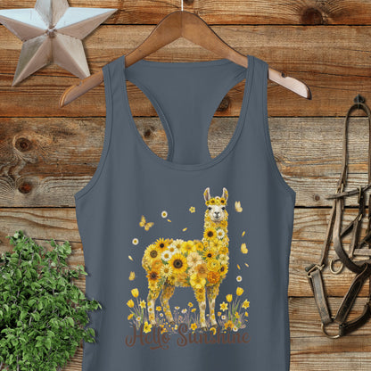 Hello Sunshine Llama Racerback Tank
