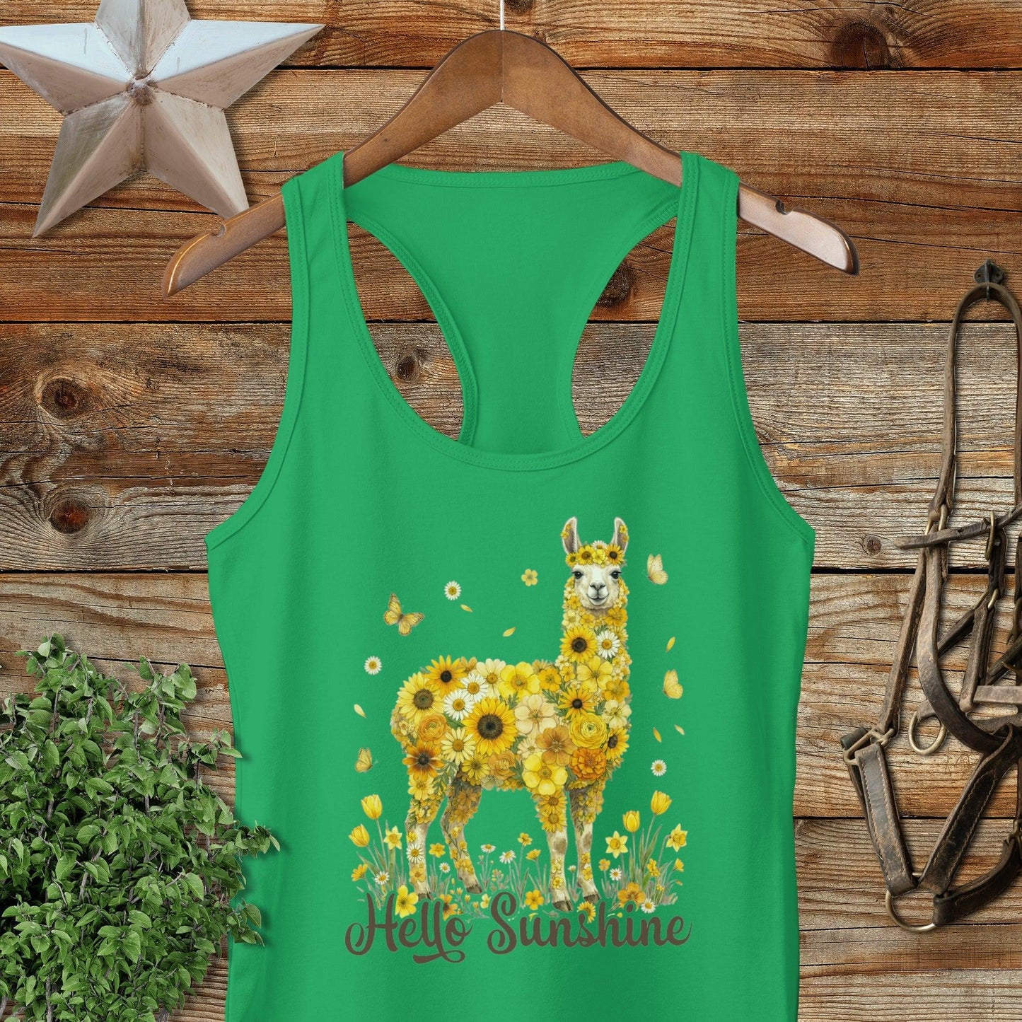 Hello Sunshine Llama Racerback Tank