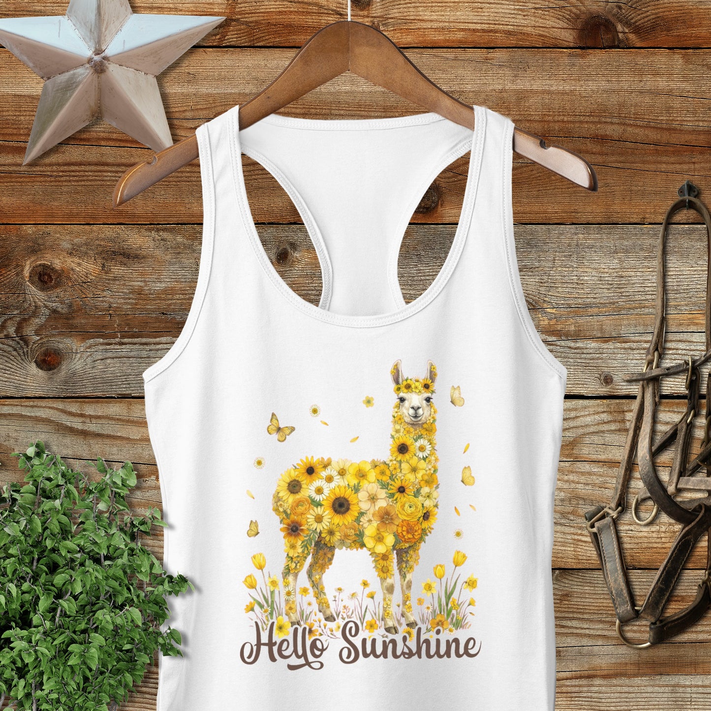 Hello Sunshine Llama Racerback Tank