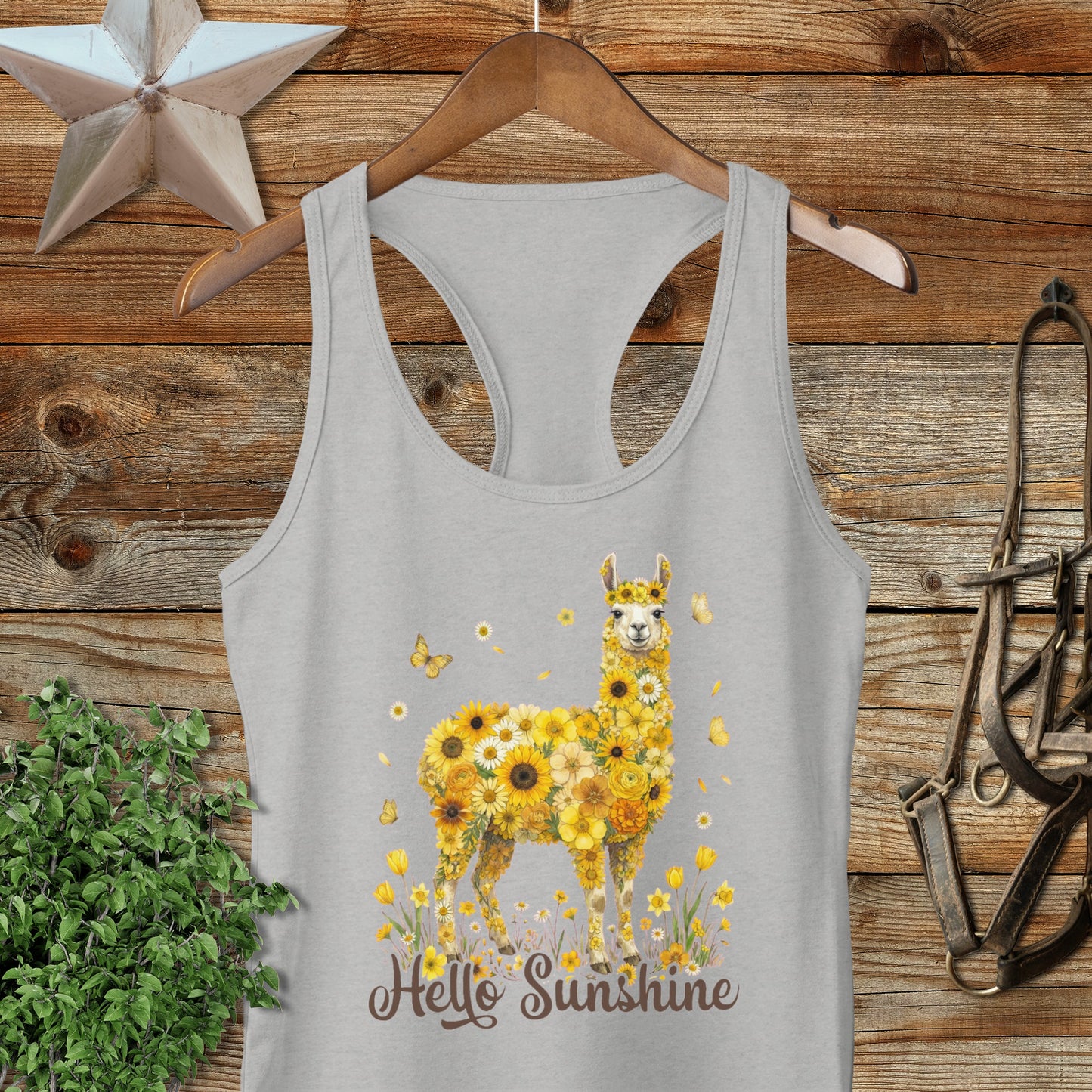 Hello Sunshine Llama Racerback Tank
