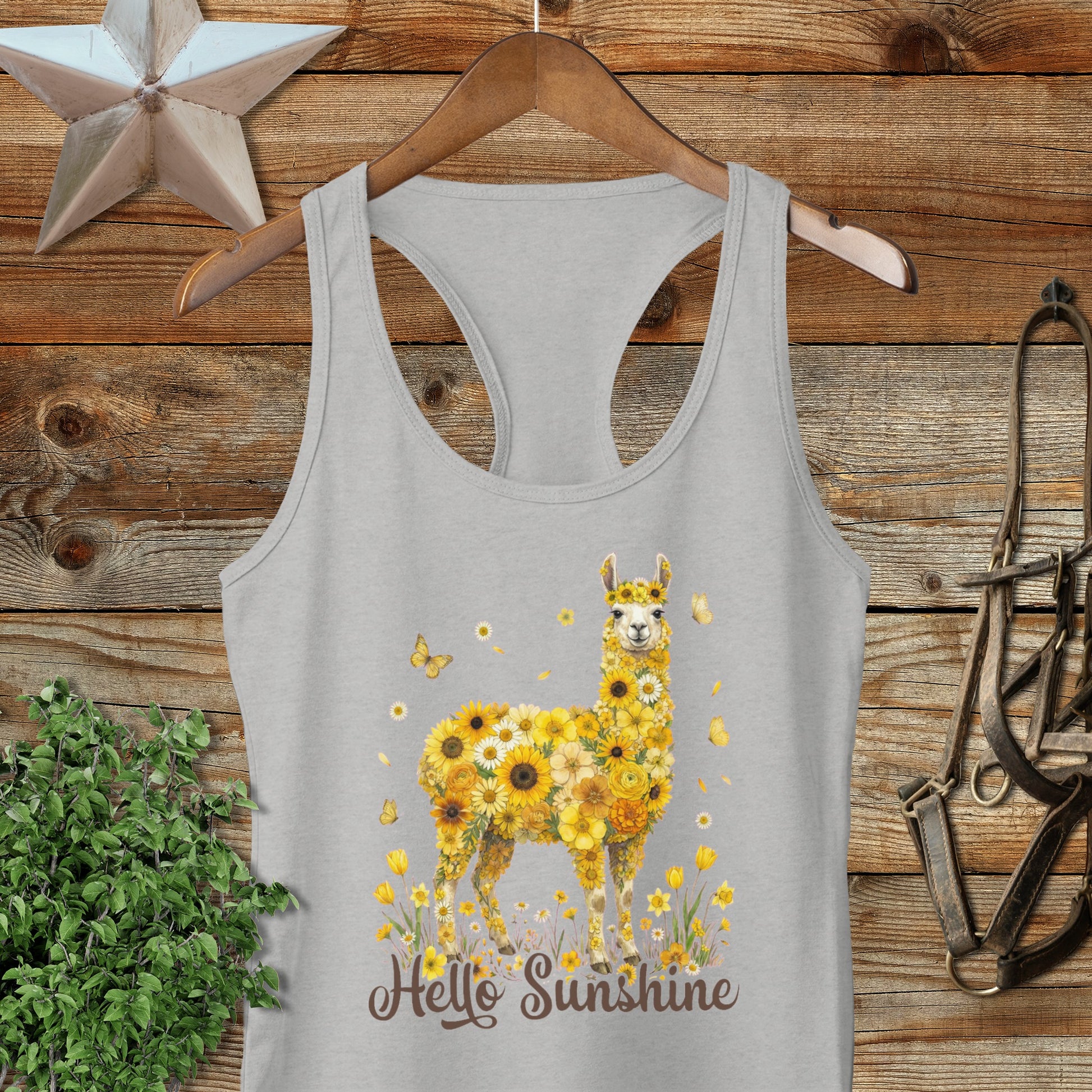 Hello Sunshine Llama Racerback Tank