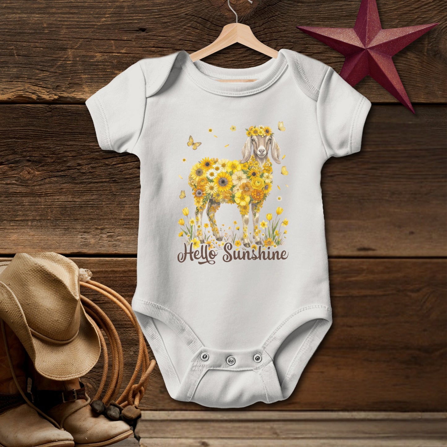 Hello Sunshine Nubian Goat Bodysuit (Baby)
