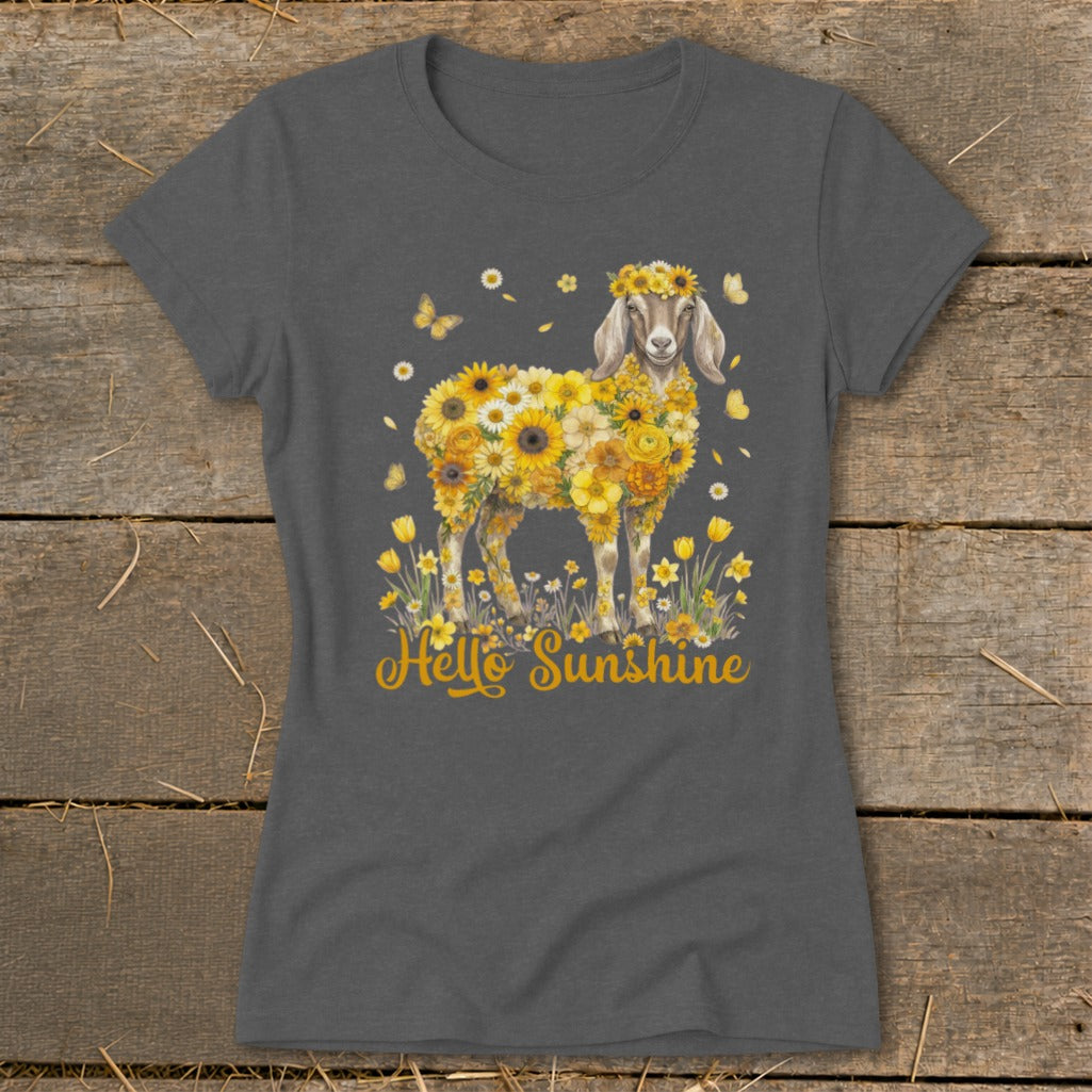Hello Sunshine Nubian Goat Ladies Tee