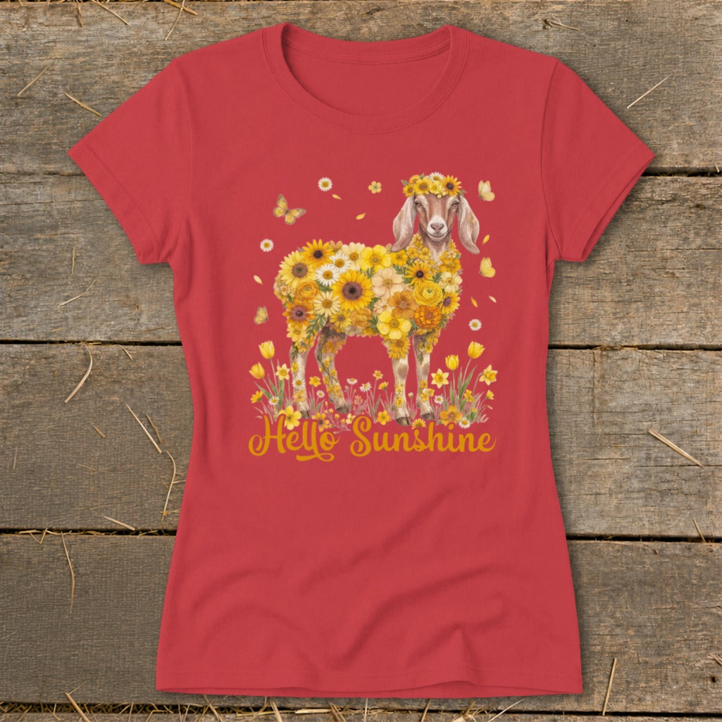 Hello Sunshine Nubian Goat Ladies Tee
