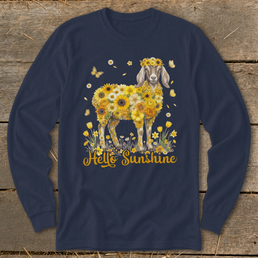 Hello Sunshine Nubian Goat Long Sleeve Tee