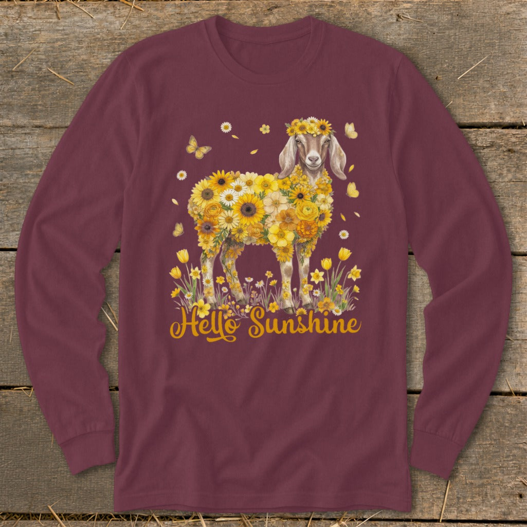 Hello Sunshine Nubian Goat Long Sleeve Tee