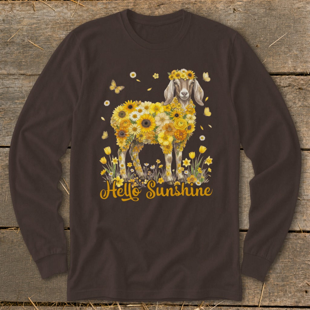 Hello Sunshine Nubian Goat Long Sleeve Tee
