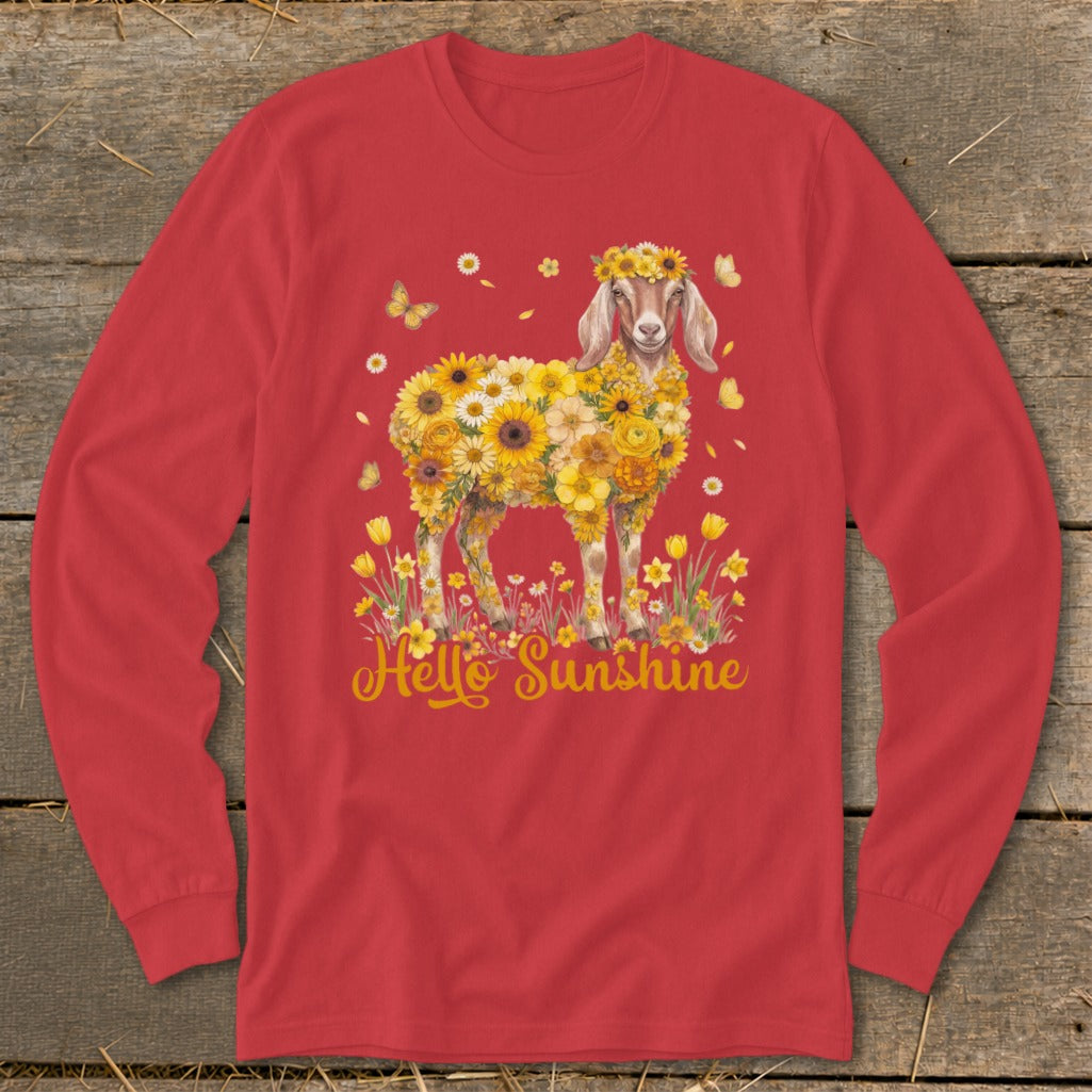 Hello Sunshine Nubian Goat Long Sleeve Tee