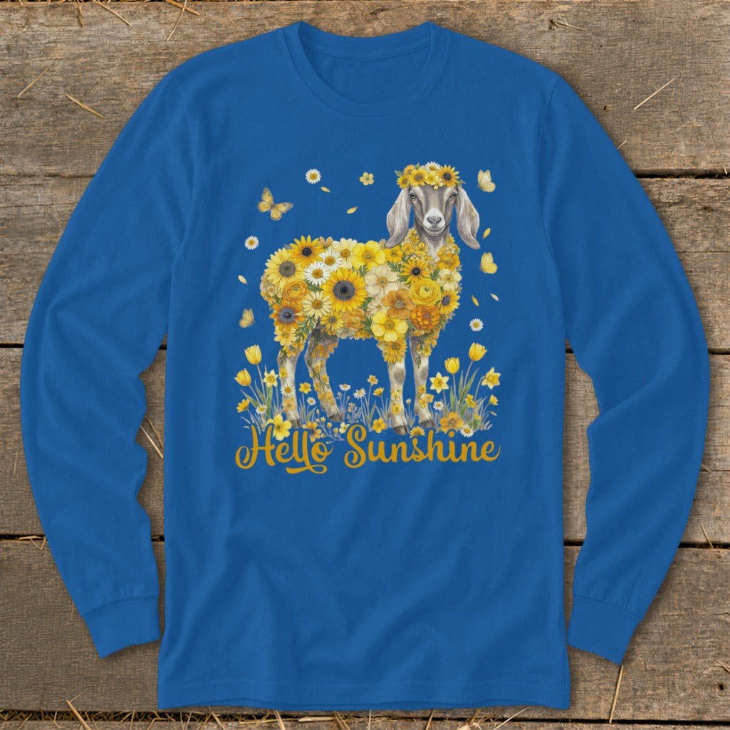 Hello Sunshine Nubian Goat Long Sleeve Tee