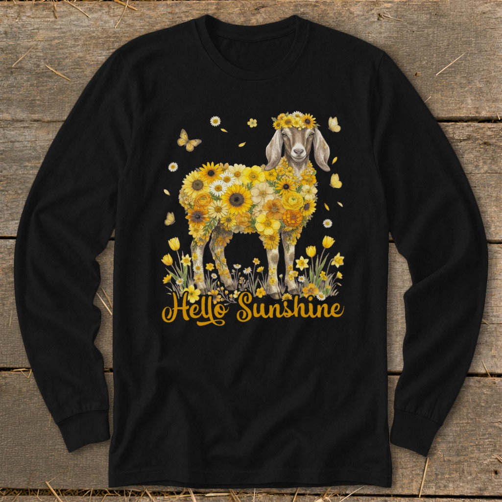 Hello Sunshine Nubian Goat Long Sleeve Tee
