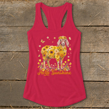Hello Sunshine Nubian Goat Racerback Tank