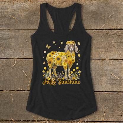 Hello Sunshine Nubian Goat Racerback Tank