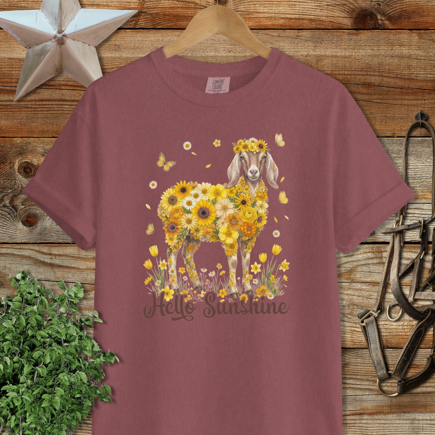 Hello Sunshine Nubian Goat Signature Tee