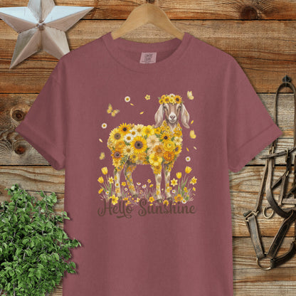 Hello Sunshine Nubian Goat Signature Tee