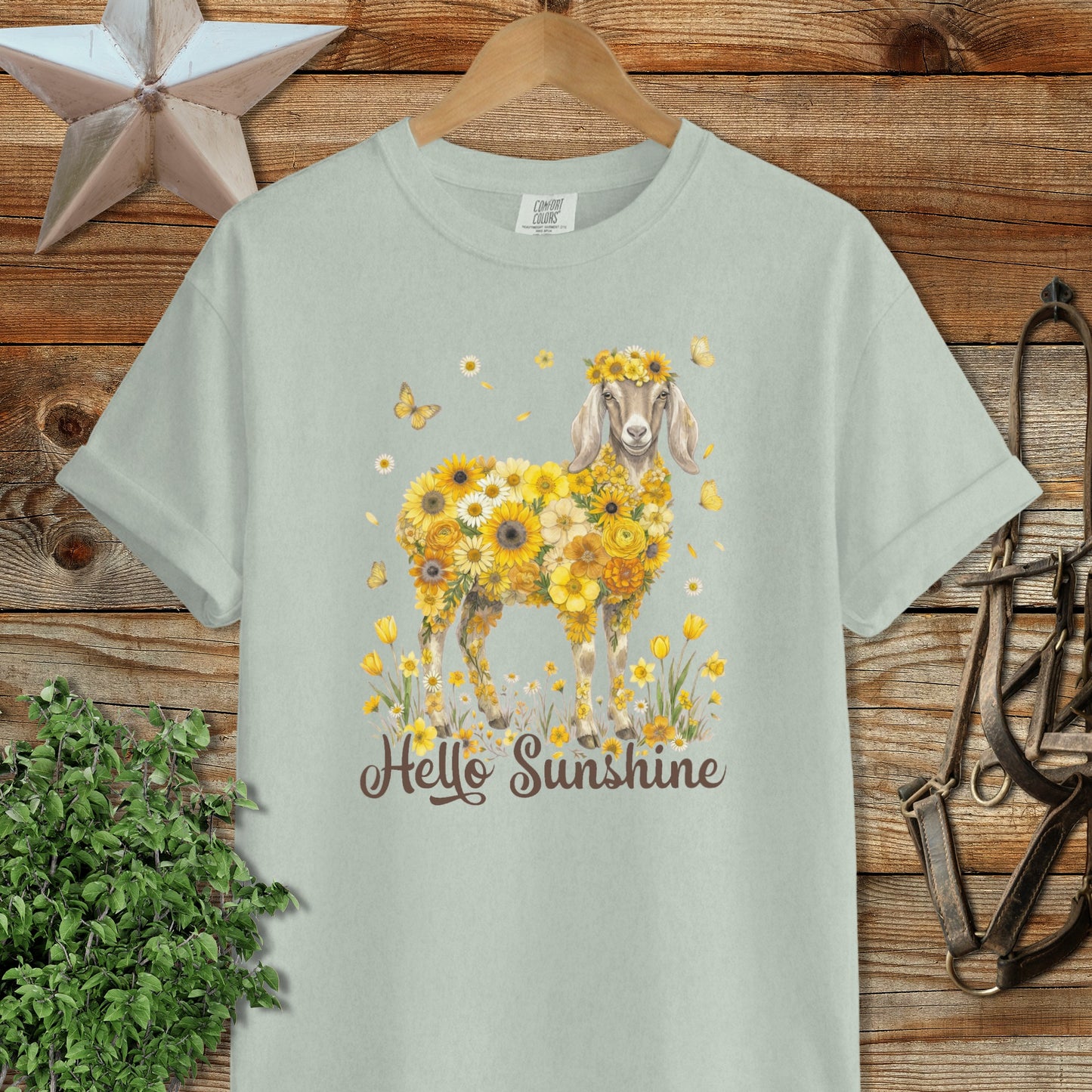 Hello Sunshine Nubian Goat Signature Tee