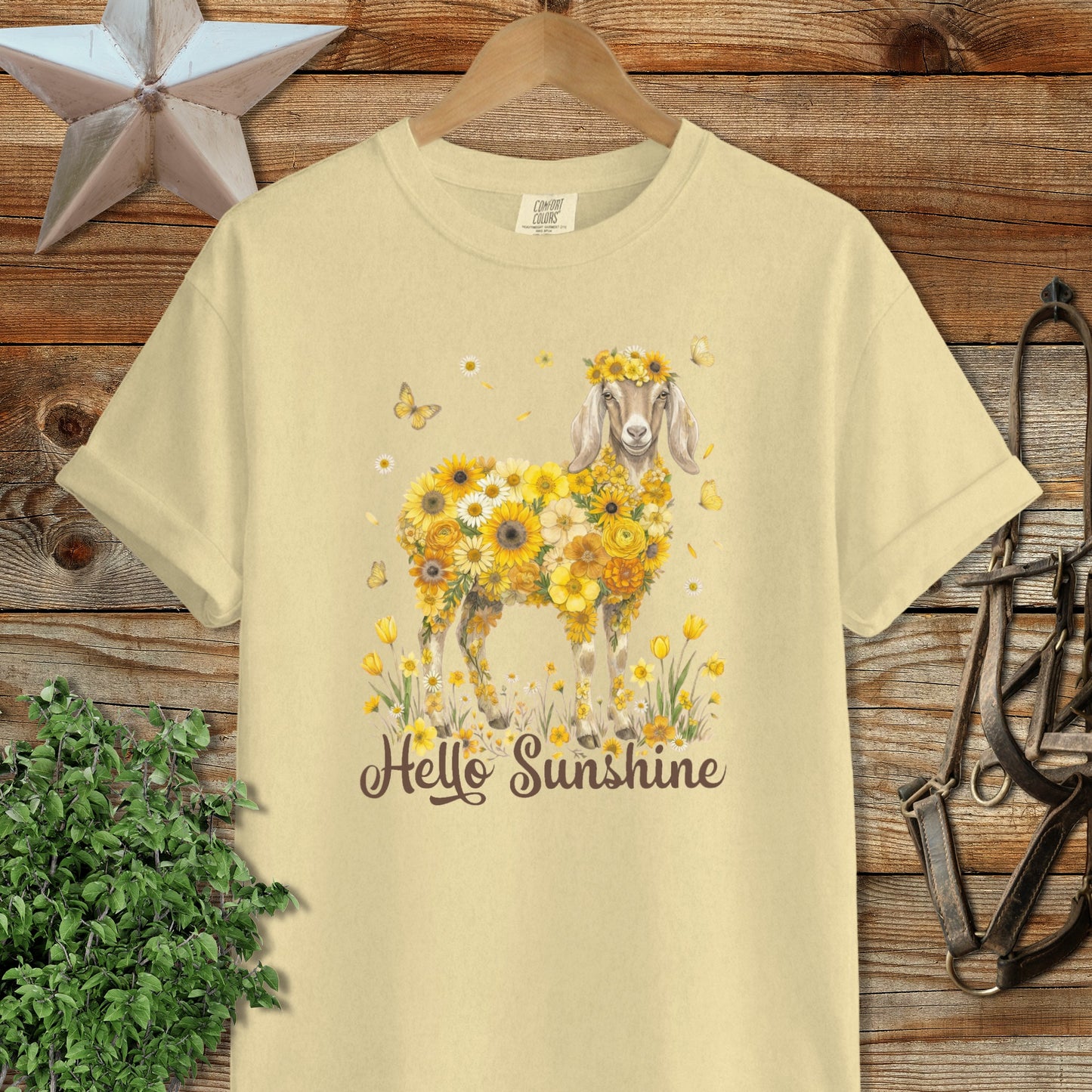 Hello Sunshine Nubian Goat Signature Tee