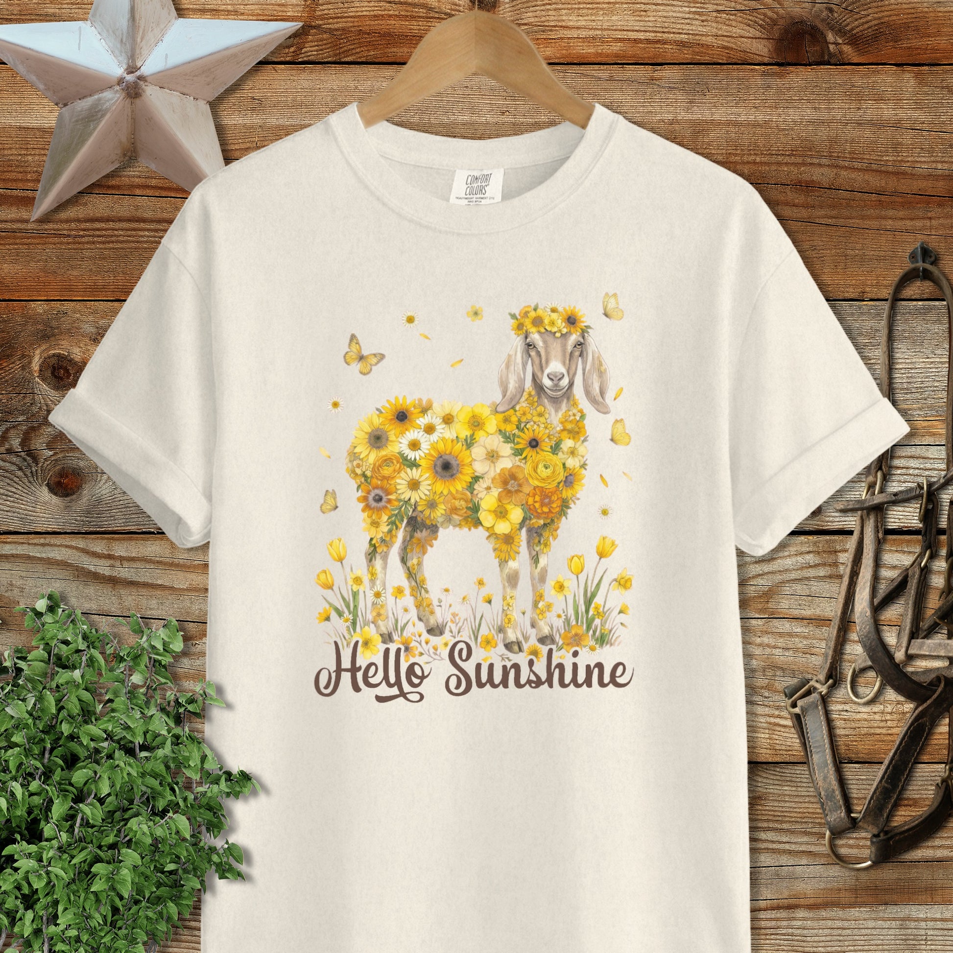Hello Sunshine Nubian Goat Signature Tee