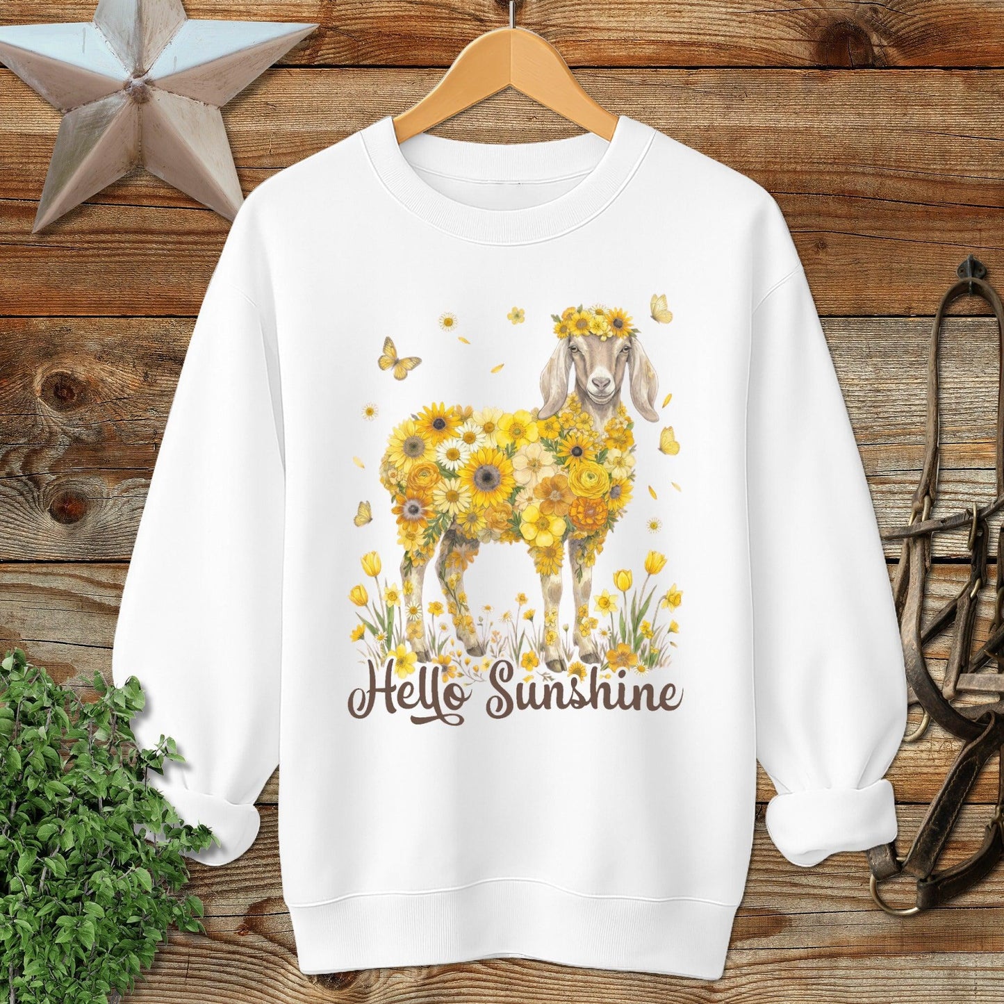 Hello Sunshine Nubian Goat Sweatshirt