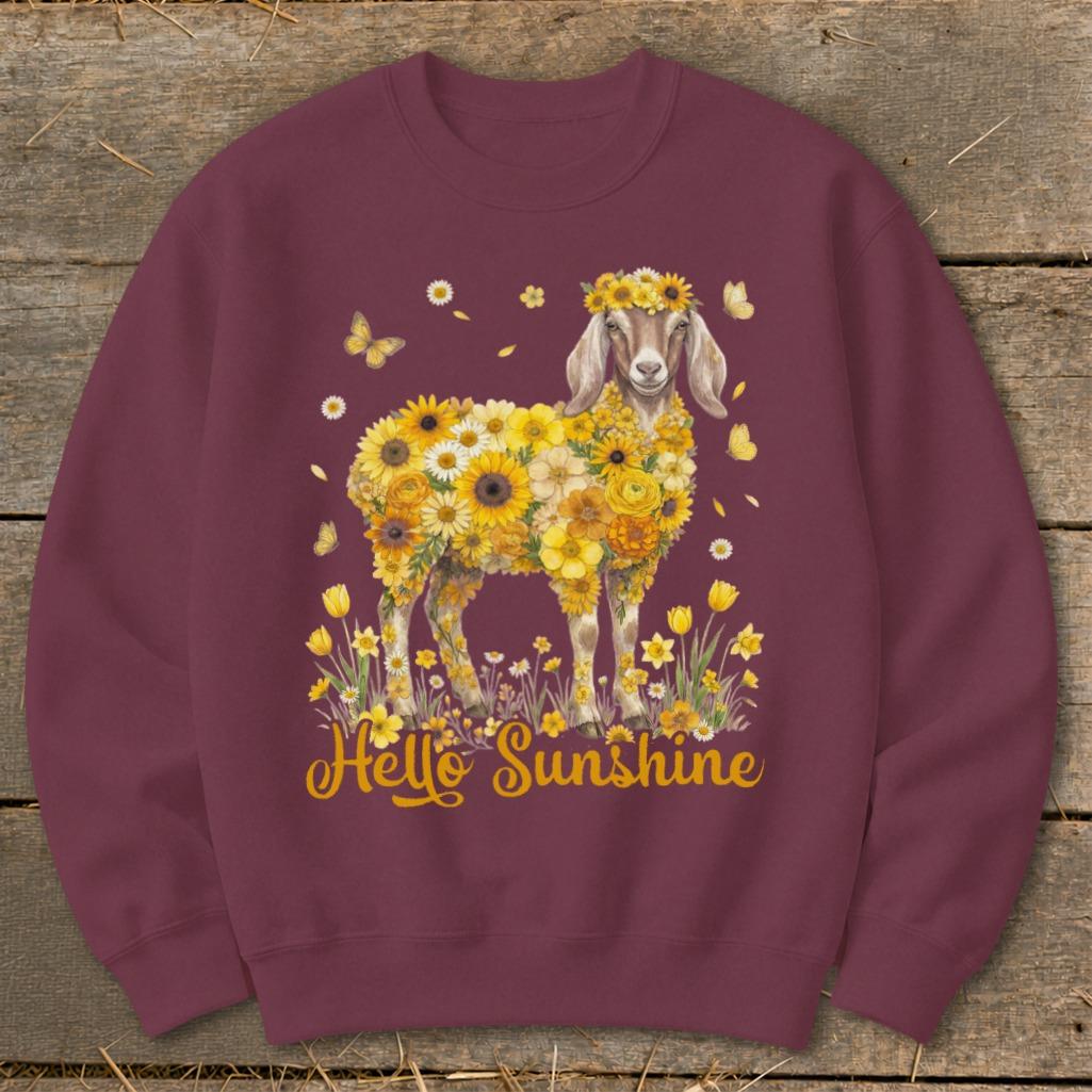 Hello Sunshine Nubian Goat Sweatshirt