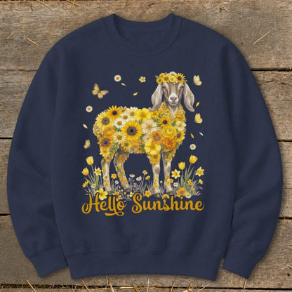 Hello Sunshine Nubian Goat Sweatshirt