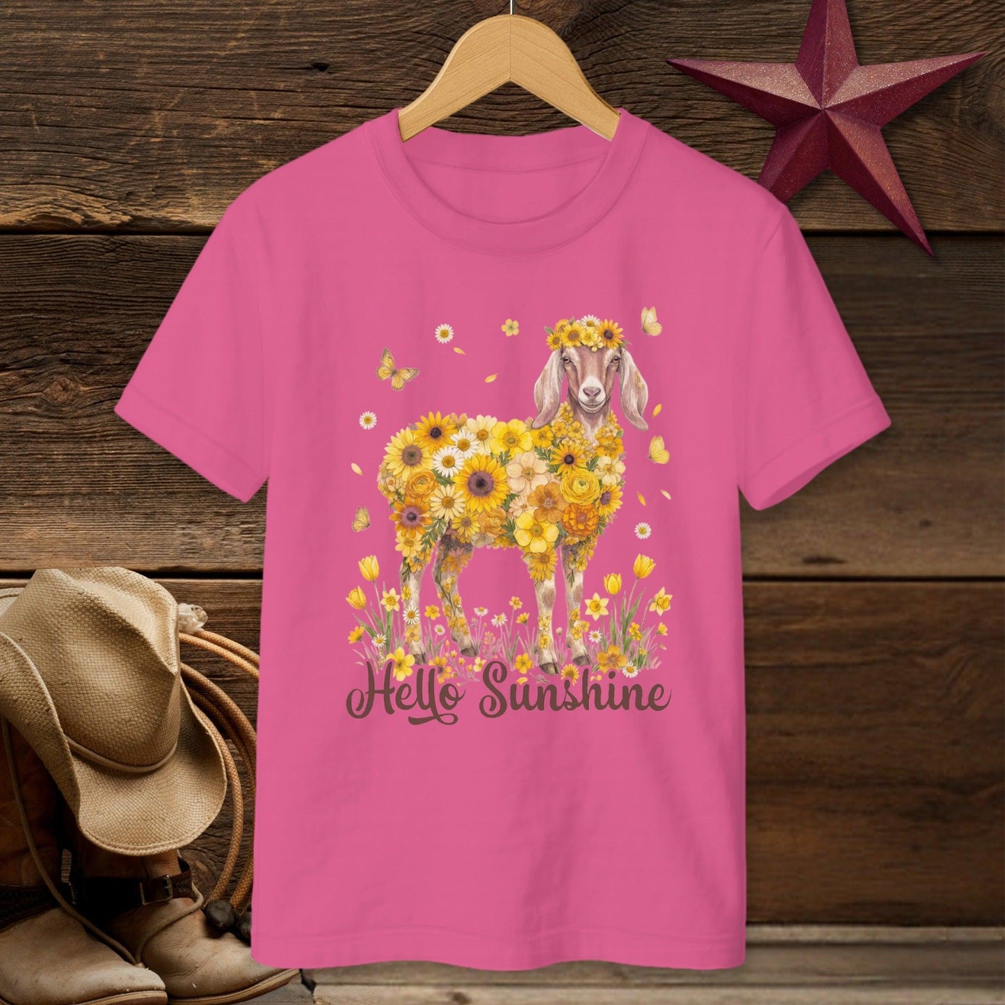 Hello Sunshine Nubian Goat T-shirt (Youth)