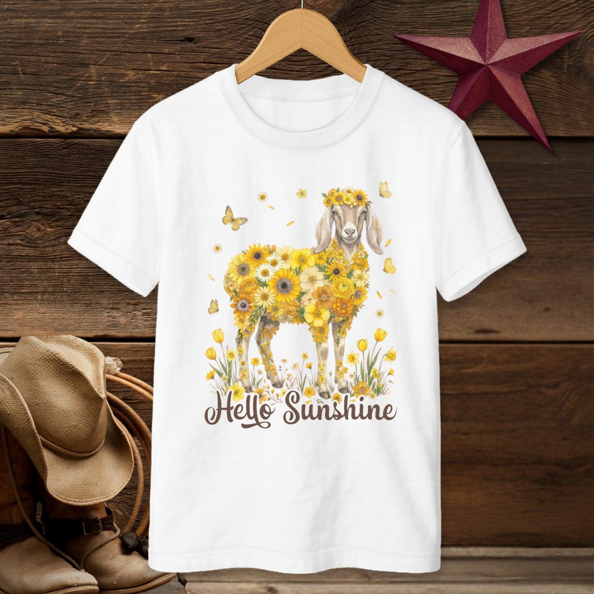 Hello Sunshine Nubian Goat T-shirt (Youth)